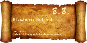 Blauhorn Botond névjegykártya